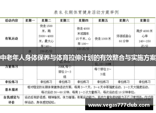 中老年人身体保养与体育拉伸计划的有效整合与实施方案