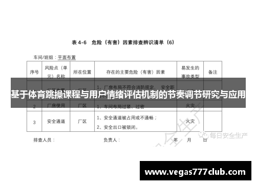 基于体育跳操课程与用户情绪评估机制的节奏调节研究与应用